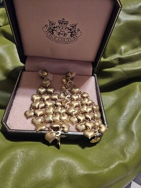 Juicy Couture Gold Heart Cascade Earrings